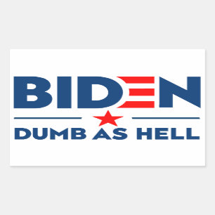 Biden Dumb als hel anti Joe Biden Blue Text Rechthoekige Sticker