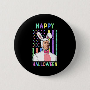 Biden Easter Happy Halloween Bunny Joe Paasvlag Ronde Button 5,7 Cm