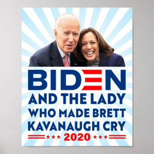 biden en de dame die brett kavanaugh aan het huile poster