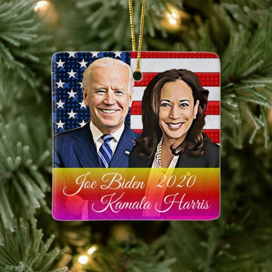 Biden en Harris Keepomwille Souvenir 2020 Keramisch Ornament (Boom)