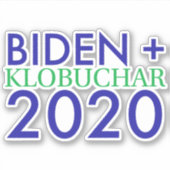 Biden en Klobuchar 2020 Vinyl Sticker (Voorkant)