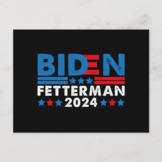 Biden Fetterman 2024 Briefkaart (Voorkant)