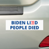 Biden gelogen - Mensen stierven Bumpersticker (Op auto)