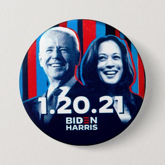 Biden Harris 1 20 21. Ronde Button 7,6 Cm (Voorkant)