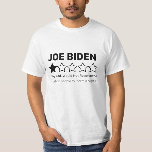 Biden Harris 1 Star Rating Review T-shirt (Voorkant)