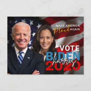 Biden Harris 2020 Collector's Patriottische Foto Briefkaart