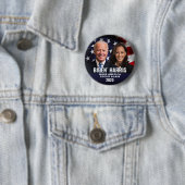 Biden Harris 2020 Patriottische vlag Foto Button (In situ)