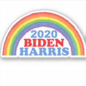 Biden Harris 2020 Regenboog Sticker (Voorkant)