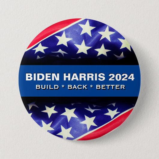 Biden Harris 2024 BUILD BACK BETER Ronde Button (Voorkant)