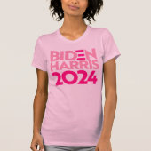 Biden Harris 2024 in Roze T-shirt (Voorkant)
