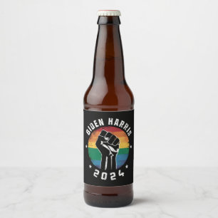 Biden Harris 2024 LGBT Regenboog Gay Pride Verkiez Bier Etiket