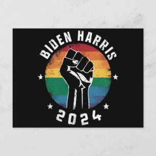Biden Harris 2024 LGBT Regenboog Gay Pride Verkiez Briefkaart