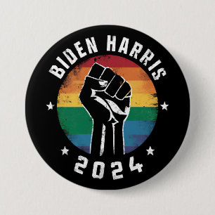 Biden Harris 2024 LGBT Regenboog Gay Pride Verkiez Ronde Button 7,6 Cm