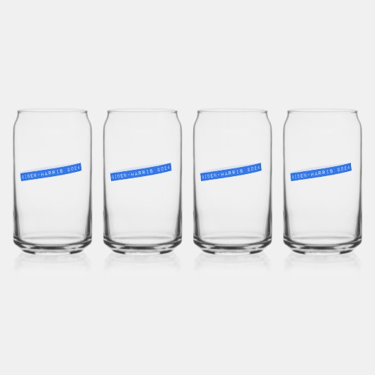 Biden-Harris 2024 Retro Label Blikvorm Glas (Voorkant)