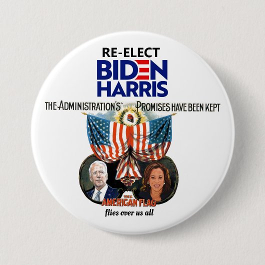 Biden Harris 2024 Ronde Button 7,6 Cm (Voorkant)