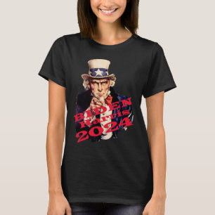 Biden Harris 2024 Stem Blau Democratisch Ticket T-shirt