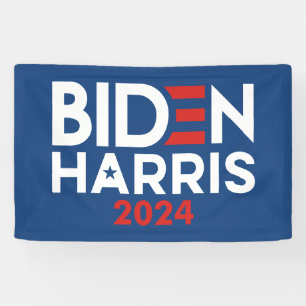 Biden Harris 2024 ster - rood wit blauw Spandoek