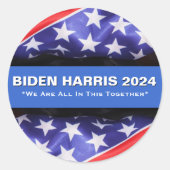 BIDEN HARRIS 2024 USA Vlag Ronde Stickers (Voorkant)