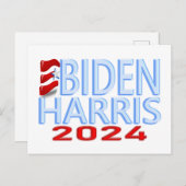 Biden Harris 2024 Verkiezing Briefkaart (Voorkant / Achterkant)