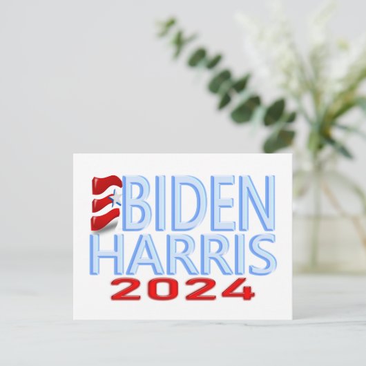 Biden Harris 2024 Verkiezing Briefkaart (Staand voorkant)