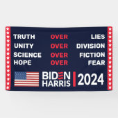Biden Harris 2024: Waarheid Eenheid Wetenschap Hoo Spandoek (Horizontaal)
