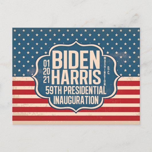 Biden Harris 59th Inauguration Herdenking Briefkaart (Voorkant)