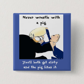 Biden Harris Anti Trump Debat Politieke Humor Vierkante Button 5,1 Cm