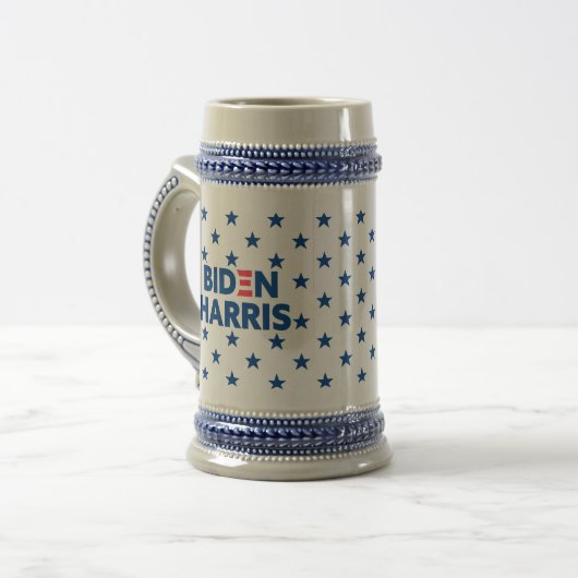 Biden / Harris Blue Stars Pattern Bierpul (Voorkant links)