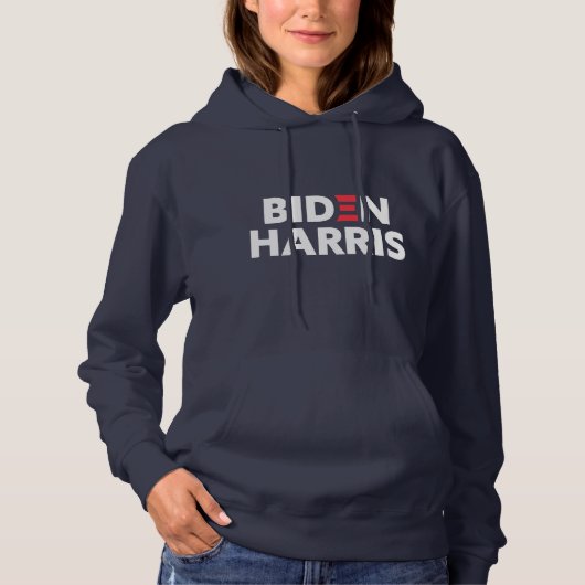 Biden/Harris Election Support Navy Blue Hoodie (Voorkant)