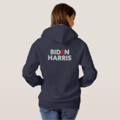 Biden/Harris Election Support Navy Blue Hoodie (Achterkant volledig)