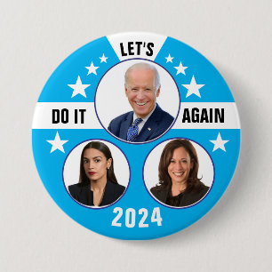 Biden Harris en AOC 2024 Ronde Button 7,6 Cm