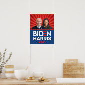 Biden Harris Foto - 2024 ster - Rood Wit Blauw Poster (Keuken)