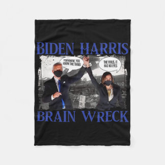 Biden Harris Hersenverwoesting Het V.irus Fleece Deken