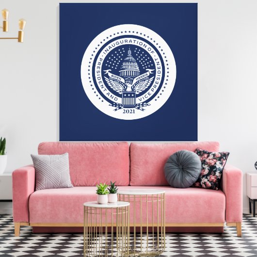 Biden Harris Inaugural Logo Inauguration Day 2021 Canvas Afdruk (Insitu (Woonkamer))