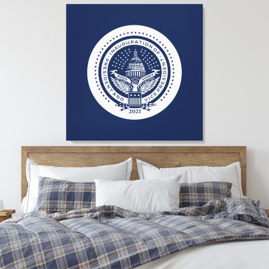Biden Harris Inaugural Logo Inauguration Day 2021 Canvas Afdruk (Insitu (Slaapkamer))