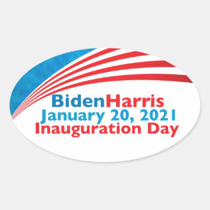 Biden Harris Inauguration Day American Flag Ovale Sticker