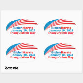Biden Harris Inauguration Day American Flag Ovale Sticker (Vel)