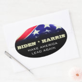 BIDEN HARRIS Laat Amerika weer leiden Ovale Sticker (Envelop)