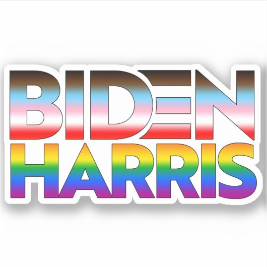 Biden Harris LGBTQ+ trots Sticker (Voorkant)