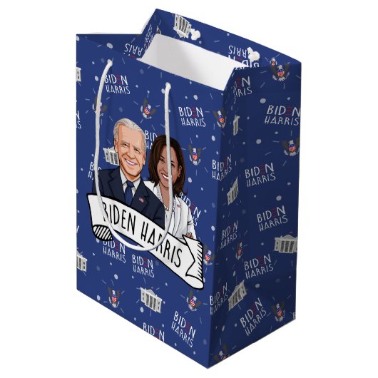 Biden Harris Party Medium Cadeauzakje (Achterkant Gekanteld)