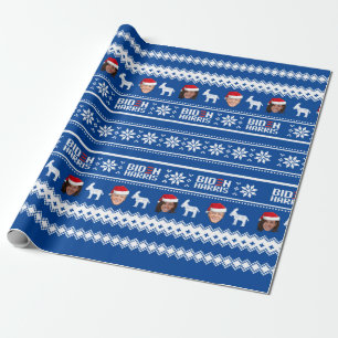 Biden Harris Pattern Holiday Cadeaupapier