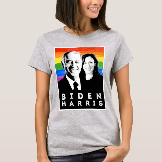 BIDEN HARRIS PRIDE POSTER T-SHIRT (Voorkant)