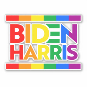 BIDEN HARRIS PRIDE RAINBOW STICKER