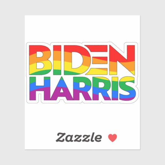 Biden Harris Pride Rainbow Sticker (Vel)