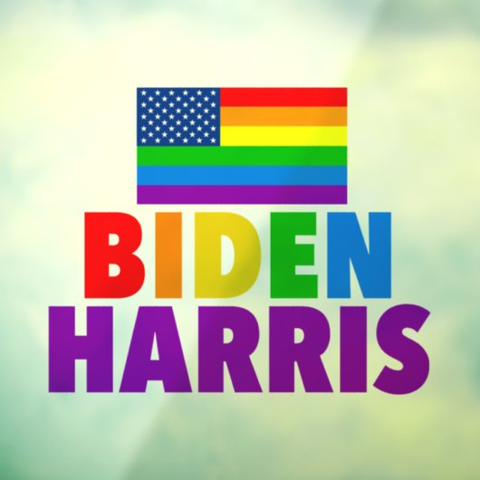 Biden Harris Rainbow American Flag LGBT Custom Raamsticker (Vel 3)