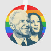Biden Harris Rainbow Pride Ornament (achterkant)