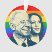 Biden Harris Rainbow Pride Ornament (voorkant)