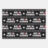 Biden / Harris Stars Pattern Black en White Inpakpapier Vel (Voorkant 2)