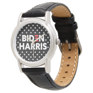 Biden / Harris Stars Pattern Black Horloge