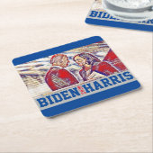 Biden Harris Together 2020 Vierkante Kartonnen Onderzetter (Schuin)